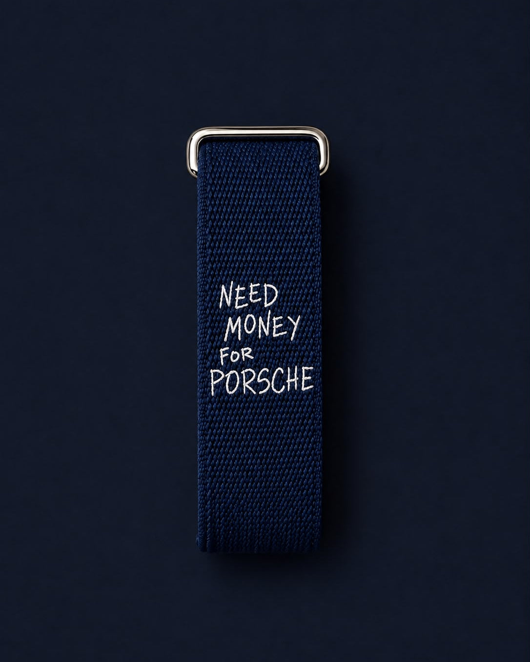 Navy embroidered band compatible with Fitbit - Lorenzi Paris