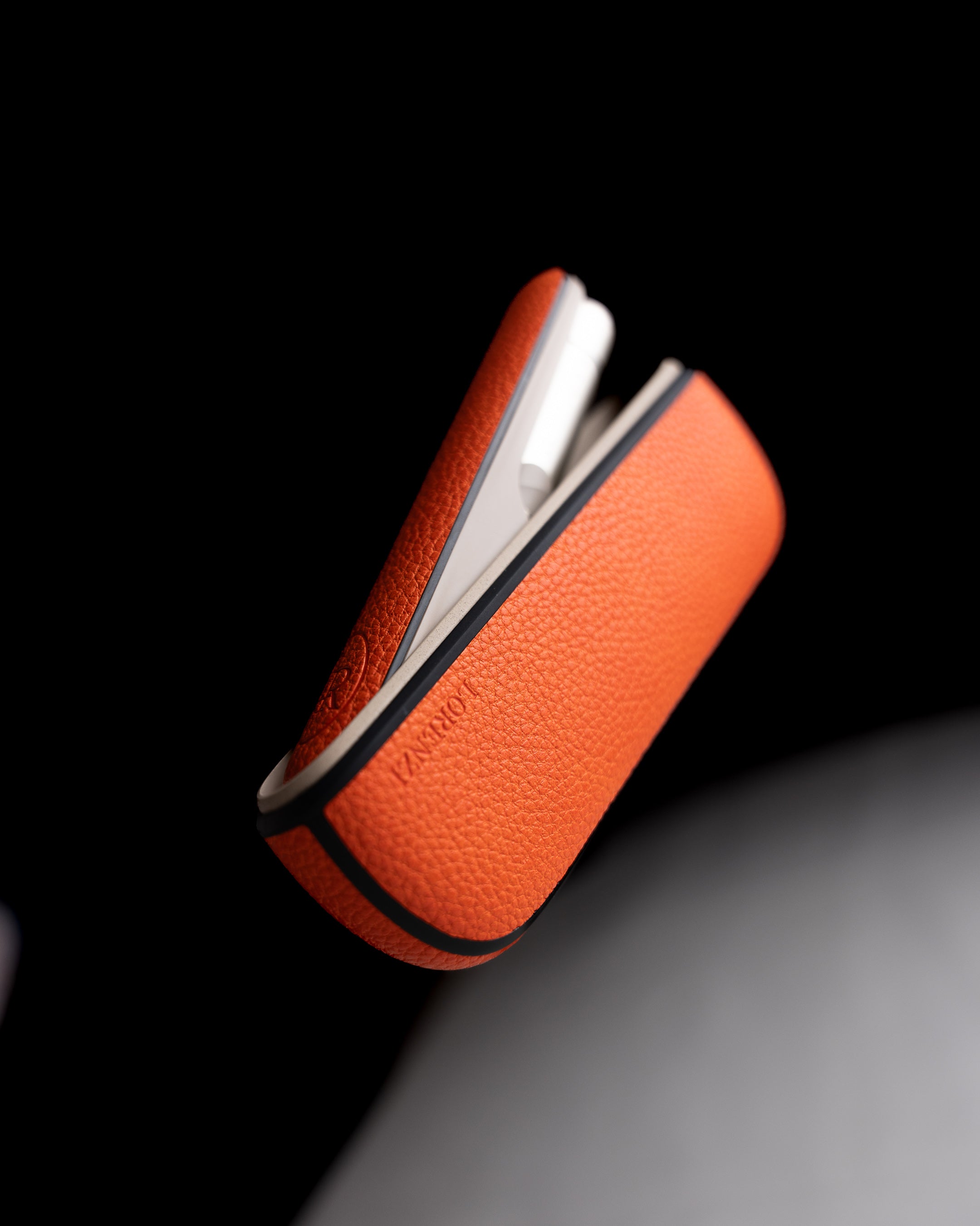 Iluma orange leather luxury