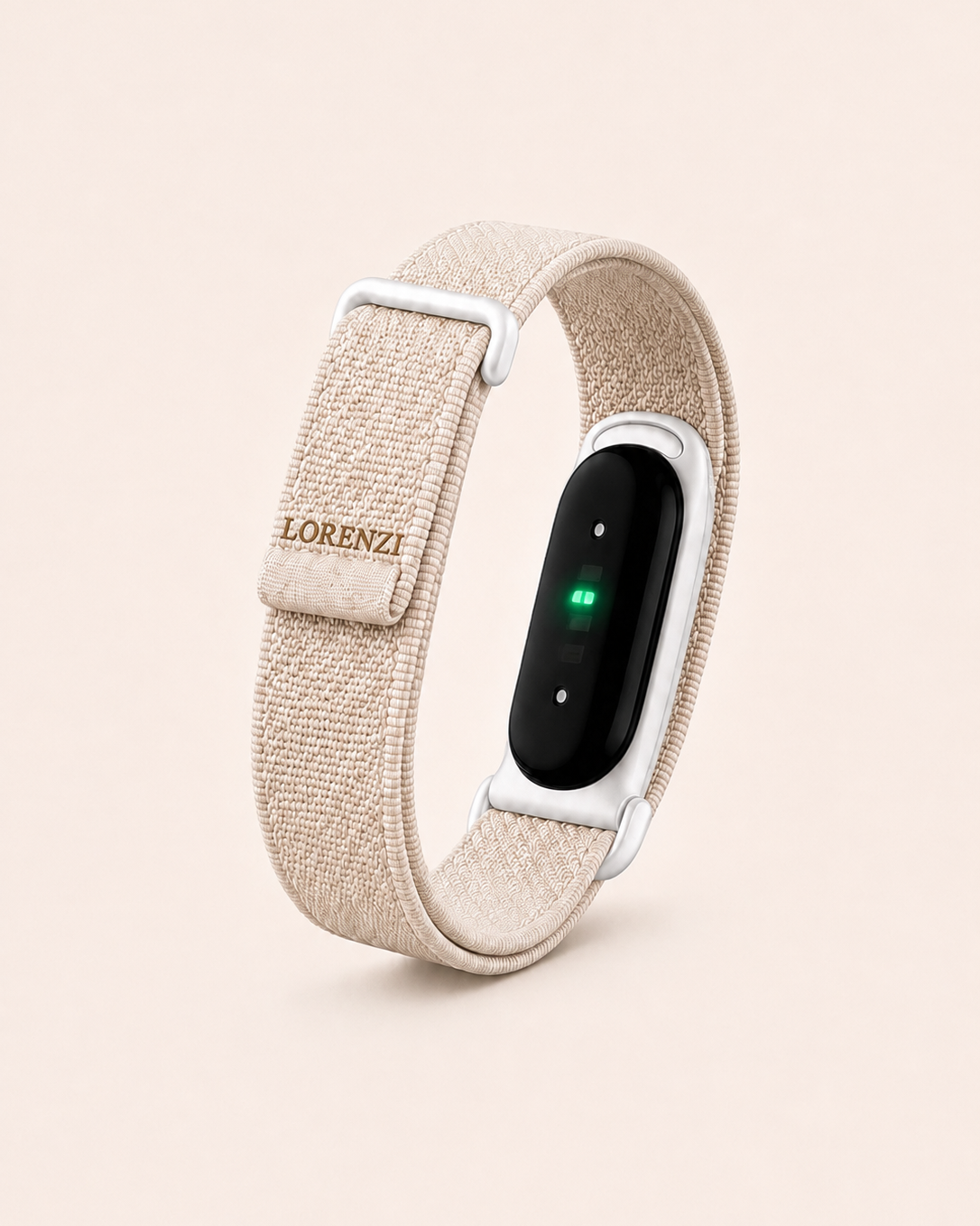 Ecru tennis embroidered band compatible with Fitbit - Lorenzi Paris